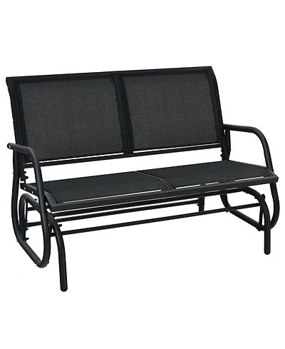 Gymax Patio Swing Glider Bench Loveseat Rocking Chair Backyard Poolside