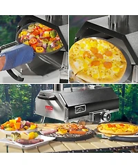 Mondawe 12" Outdoor Premium Stainless Steel Pizza Oven,Portable Automatic Rotatable Multi-Oven