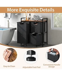 Volenca Laundry Basket Organizer Dirty Clothes Hamper with Shelf and 3 Removable Bags
