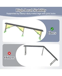 Gymax 6 ft Plastic Folding Bench Portable Fold-in-Half Seat w/ 1320 Lbs Capacity