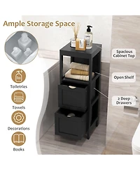 Freestanding Storage Cabinet with 2 Removable Drawers for Bathroom