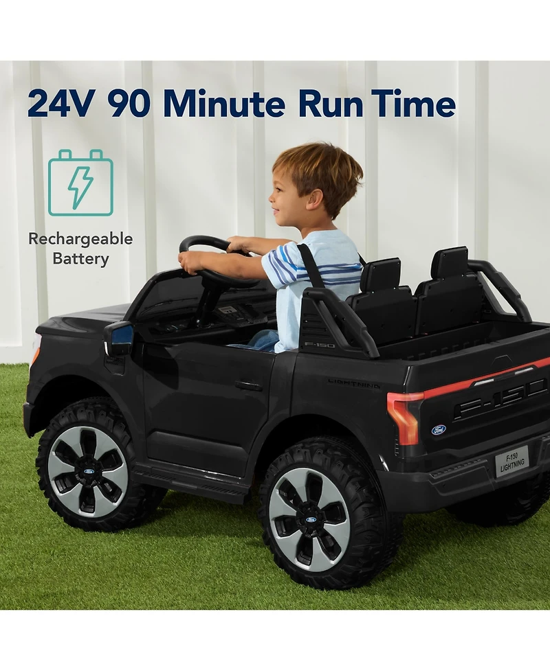 Best Choice Products Kids 24V Ride On Truck Officially Licensed Ford Lightning w/ Remote, Led Lights, 2 Speeds
