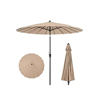 9 Feet Round Patio Umbrella with 18 Fiberglass Ribs