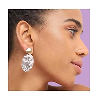 Sohi Women's Red Marble Drop Earrings