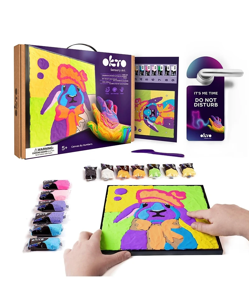 Wise Elk Okto Clay-by-Numbers Kit – "Bunny" (11.4" x 11.4")