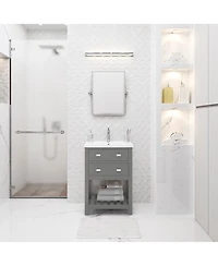 Viola 24 in. W Bath Vanity in Cashmere Grey with Ceramic Vanity Top in White with Integrated White Basin