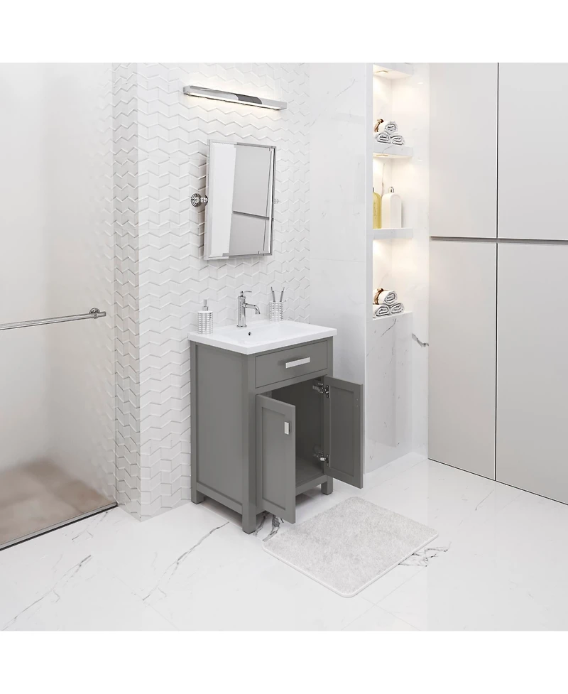 Myra 24 in. Bath Vanity in Cashmere Grey with Integrated Ceramics Vanity Top and Sink