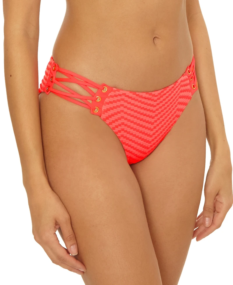 Becca Women's Connect Corset Lace-Up Hipster Bikini Bottoms