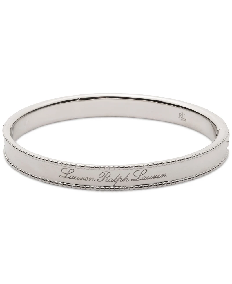 Lauren Ralph Lauren Sterling Silver Logo Script Bangle Bracelet