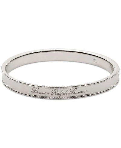 Lauren Ralph Lauren Sterling Silver Logo Script Bangle Bracelet