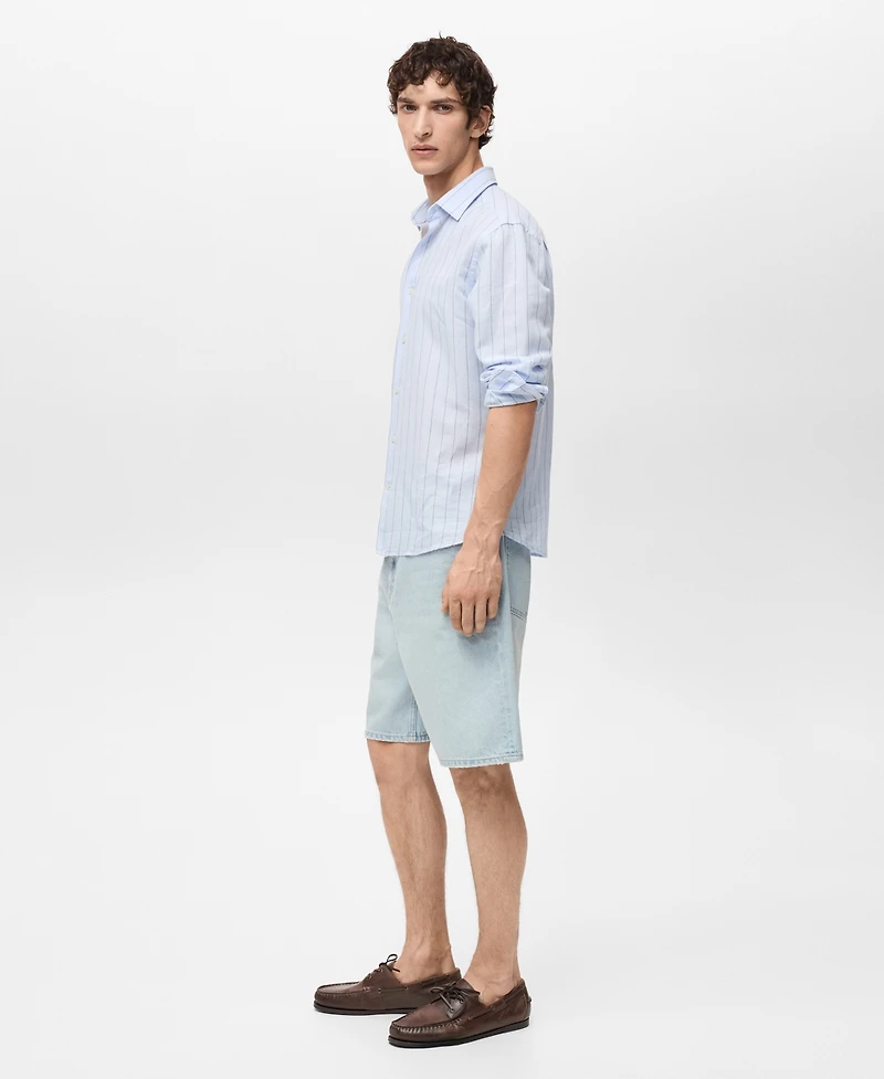 Mango Men's Denim Relaxed-Fit Bermuda Shorts