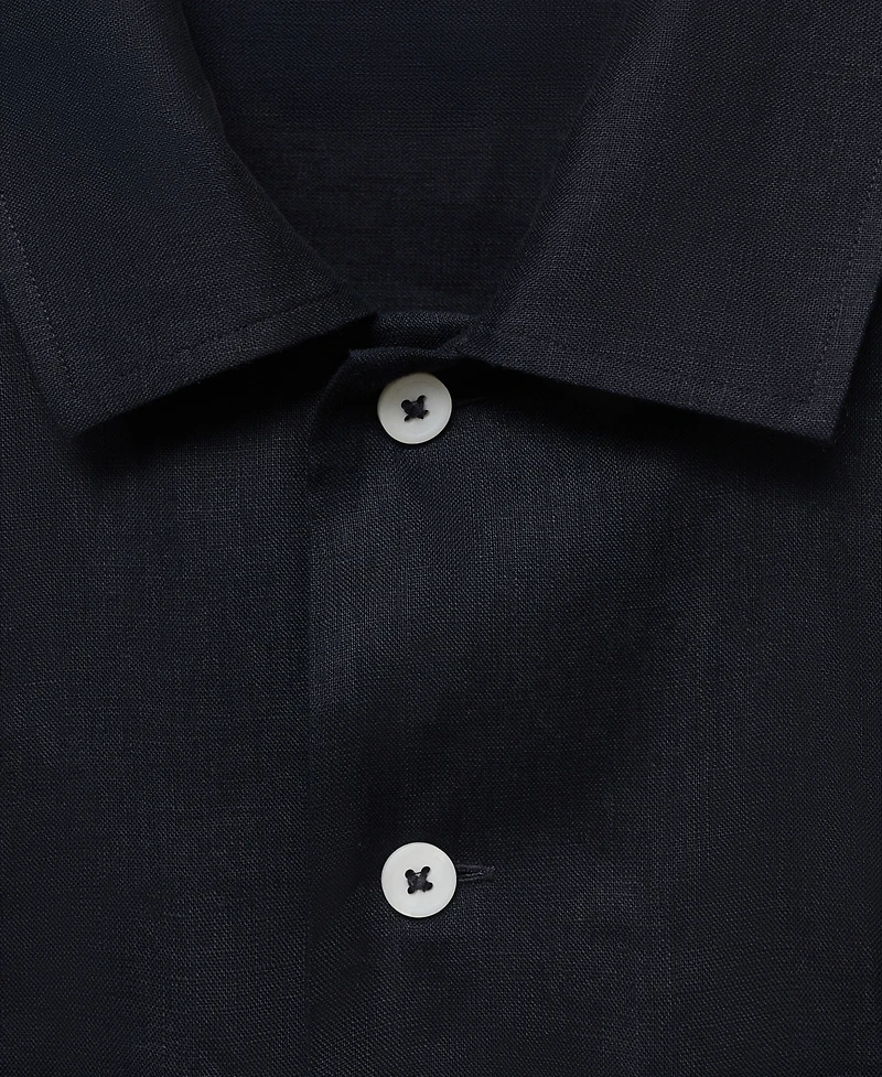 Mango Men's Linen Lightweight Overshirt