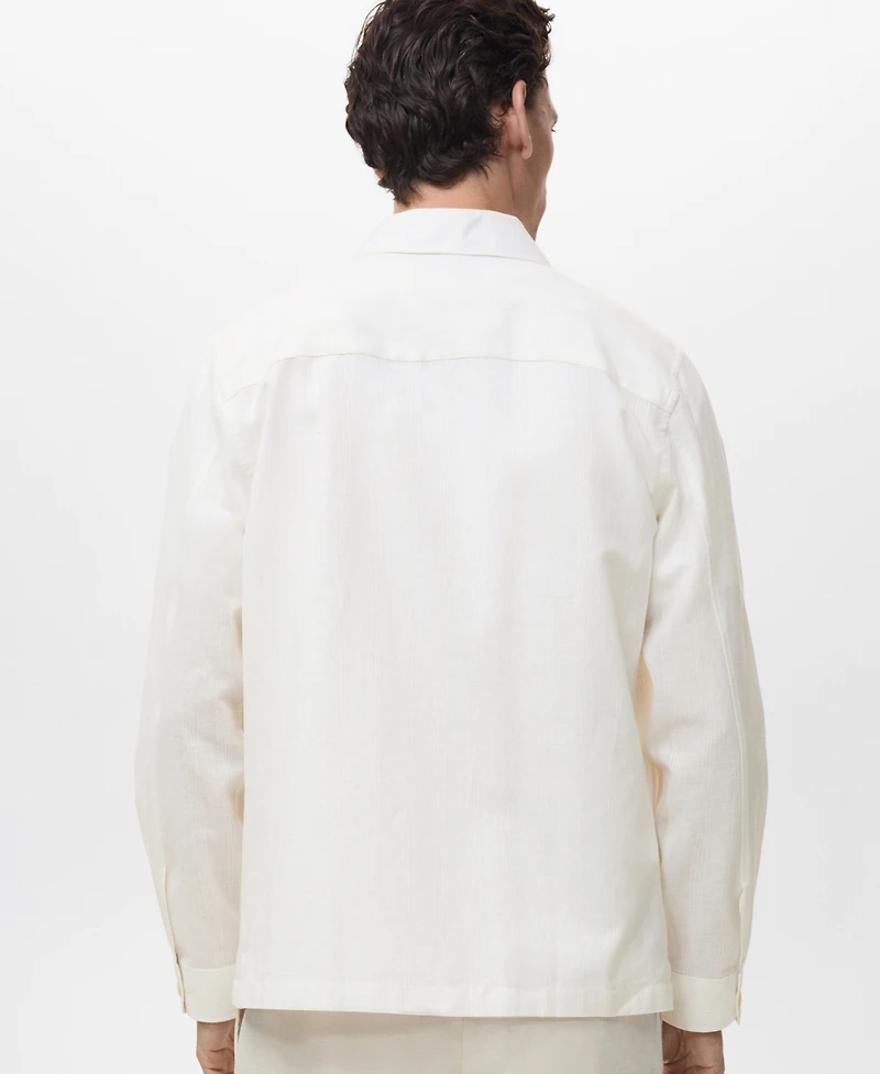 Mango Men's Pockets Linen Overshirt