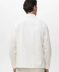 Mango Men's Pockets Linen Overshirt