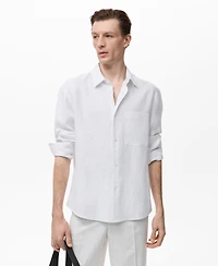 Mango Men's Linen Pocket Shirt
