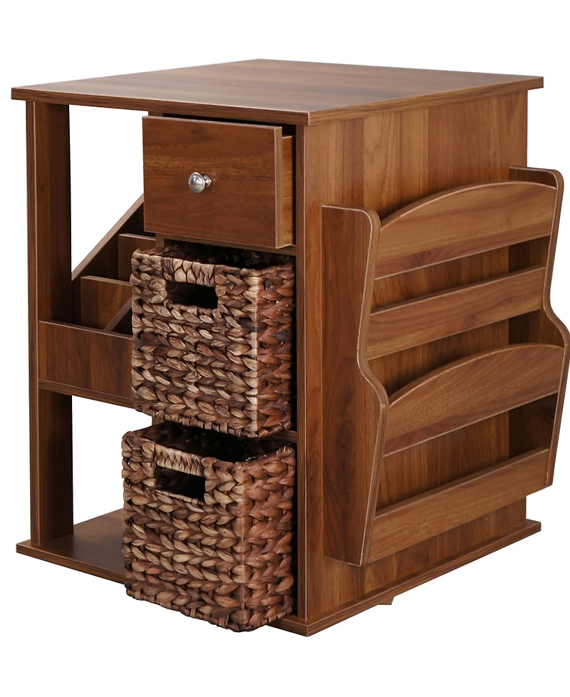 Gallerie Decor 24" Manufactured Wood Revolving Side Table