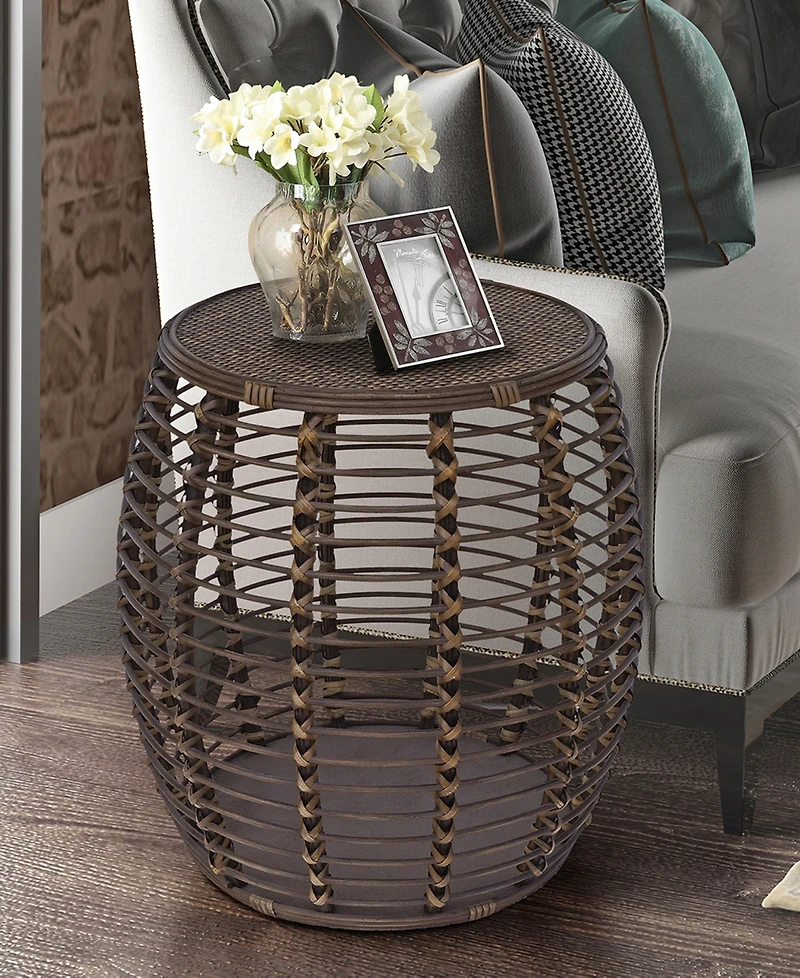 Gallerie Decor 20" Java Rattan Handwoven End Table