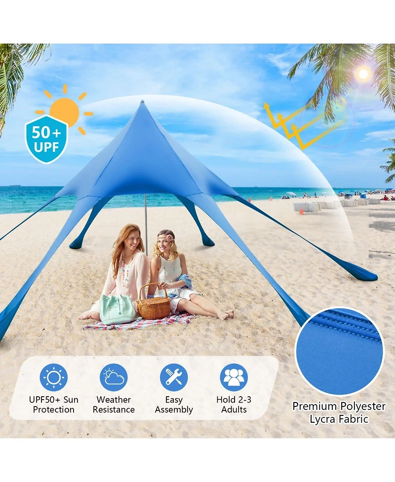 20 x Feet Beach Canopy Tent with UPF50+ Sun Protection and Shovel