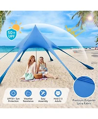 20 x Feet Beach Canopy Tent with UPF50+ Sun Protection and Shovel