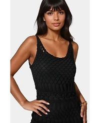 Bebe Women's Geo Crochet Tank Maxi