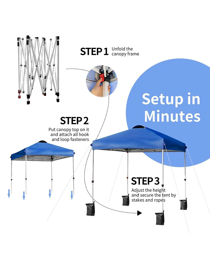 Mecale x 6.6 Feet Outdoor Pop-up Canopy Tent with Roller Bag