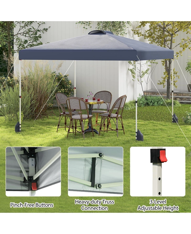 Mecale 10 X 10 Ft Pop up Canopy Tent with 1 Sidewall and Wheeled Bag