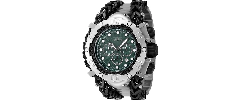 Invicta Men's 48186 Gladiator Quartz 3 Hand Green, Gunmetal Dial Watch