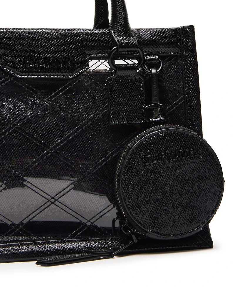 Steve Madden Celene Clear Box Tote with Denim
