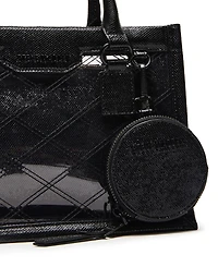 Steve Madden Celene Clear Box Tote with Denim