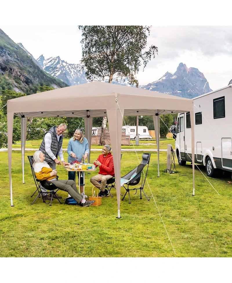 13 x 11.5 Ft Hexagonal Pop-Up Height Adjustable Canopy Tent with Dressed Legs