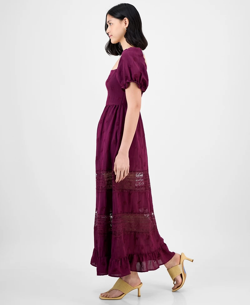 And Now This Women's Square-Neck Embroidered Maxi Dress, Macy's Exclusive