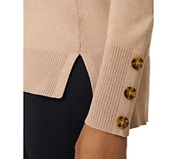 Melissa Paige Women's Button-Cuff Lightweight Tunic Sweater