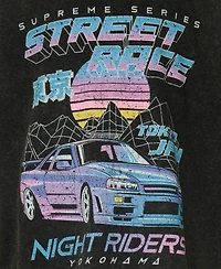Univibe Big Boys Night Rider Distressed Print Short Sleeve T-Shirt