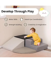 4-Piece Climb and Crawl Foam Block Play Set for Infant Baby