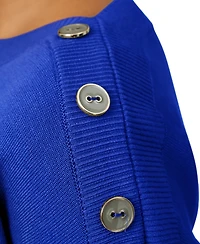 Melissa Paige Women's Boat-Neck Button-Shoulder Sweater