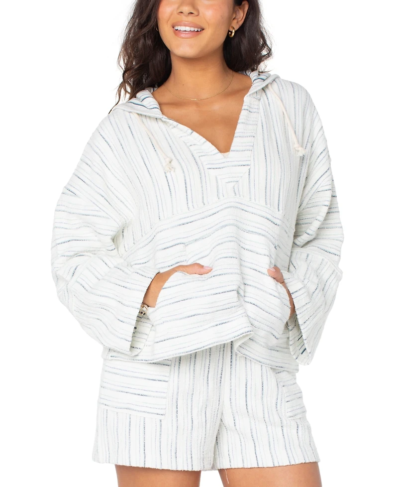 Roxy Juniors' Rich Coast Stripe Poncho Hoodie