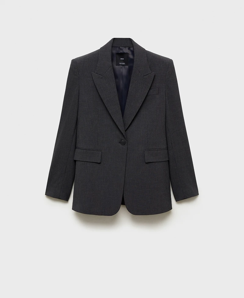 Mango Women's Straight-Fit Micro-Houndstooth Jacket