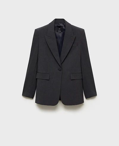 Mango Women's Straight-Fit Micro-Houndstooth Jacket