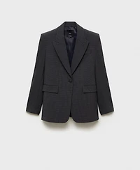 Mango Women's Straight-Fit Micro-Houndstooth Jacket