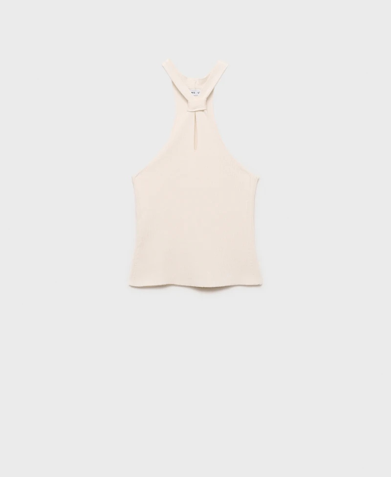 Mango Women's Knot Detail Halter-Neck Top