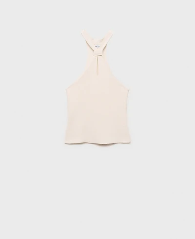 Mango Women's Knot Detail Halter-Neck Top