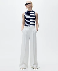 Mango Women's Striped Knit Top