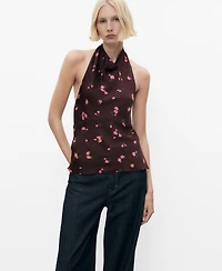 Mango Women's Draped Floral Top