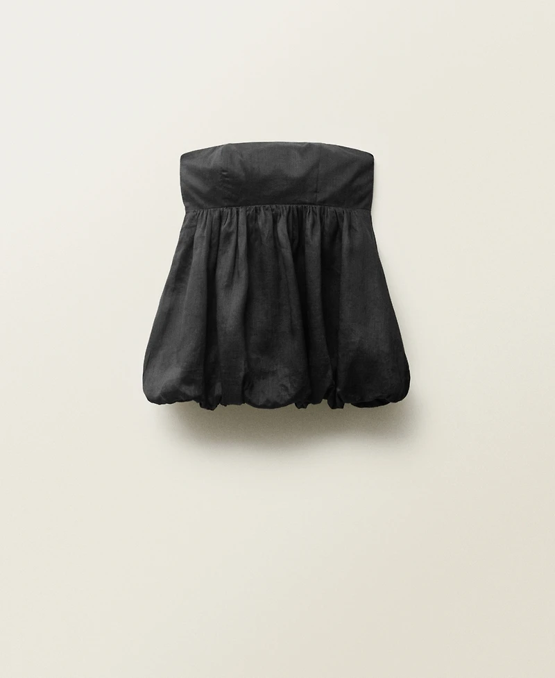 Mango Women's Balloon-Effect Ramie Top