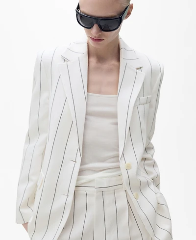 Mango Women's Pinstripe Suit Jacket