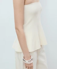 Mango Women's Strapless Knitted Top