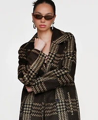 Avec Les Filles Women's Single-Breasted Plaid Coat