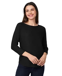 Melissa Paige Women's Boatneck Button-Back Dolman-Sleeve Sweater