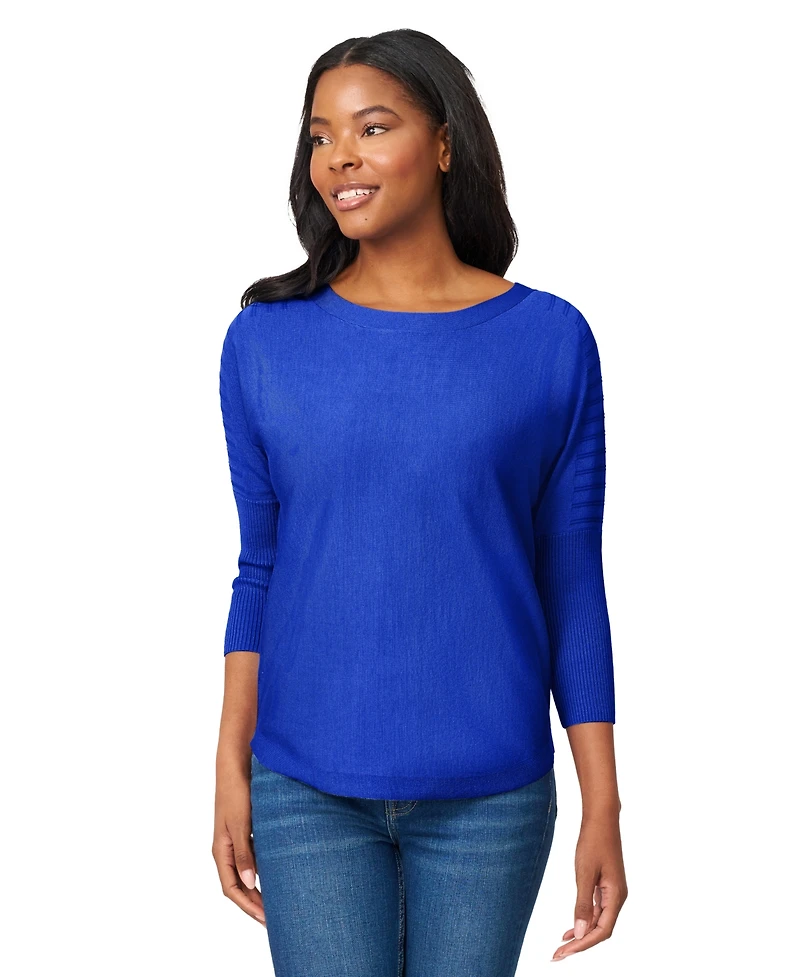 Melissa Paige Women's Boatneck Button-Back Dolman-Sleeve Sweater
