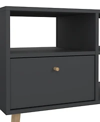 Tvilum 23.94" Wood 2 Drawer and 4 Shelf Tv Stand